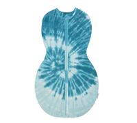 happiest baby Couverture d'emmaillotage Sleepea - Cotton 100% Bio - Favorise Un développement sain des Hanches (Bleu Tie-Dye, Petit)