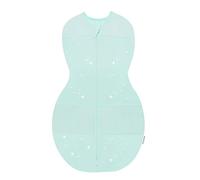 happiest baby Couverture d'emmaillotage Sleepea - Cotton 100% Bio - Favorise Un développement sain des Hanches (Turquoise Motif Étoiles, Grand)