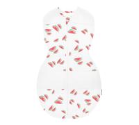 happiest baby Couverture d'emmaillotage Sleepea - Cotton 100% Bio - Favorise Un développement sain des Hanches (Ivoire Motif Pastèques, Petit)