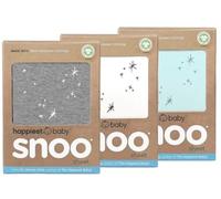 Happiest Baby Lot de 3 draps-Housses de Berceau 100% Coton Bio pour Matelas de Berceau SNOO (Gris, Ivoire, Bleu Sarcelle)