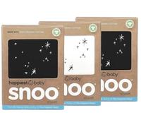 Happiest Baby Lot de 3 draps-Housses de Berceau 100% Coton Bio pour Matelas de Berceau SNOO (Noir (2), Ivoire (1))