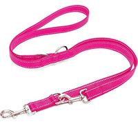 Happilax Laisse Chien - Noir/Réfléchissante - Laisse pour Chien Réglable sur 3 Niveaux - Laisse Double, Laisse Chien 2m, Laisse Chiot - Convient pour Grand Chien ou en Longue Laisse Petit Chien