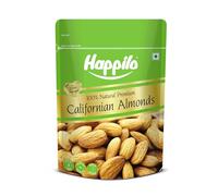 Happilo Sachet d'amandes séchées 100 % naturelles de Californie - 500 g - De qualité supérieure - Riche en fibres et renforce l'immunité - Véritable noix - Sans gluten