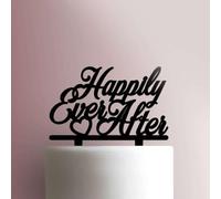 Happily Ever After Décoration de gâteau en acrylique Blanc 17,8 cm de large