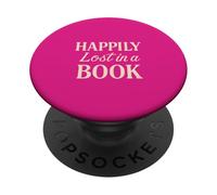 Happily Lost in a Book Reading Lover Rat de bibliothèque PopSockets PopGrip Adhésif