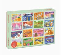 Happily Puzzle de cartes postales de 1000 pièces | Puzzle coloré de cartes postales de voyage pour adultes | Puzzle de vacances pittoresque cadeau