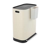 happimess HPM1014D Beni Kitchen Poubelle de cuisine à double seau avec couvercle à fermeture amortie, moderne, minimaliste, anti-empreintes digitales, pour la maison, la cuisine, la buanderie, le