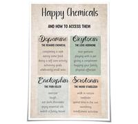 Happiness Chemicals DOSE Poster, Mental Health & Neuroscience Educational Canvas Wall Art for Therapy Office, Counseling, Classroom(Unframed,16x24inch(40x60cm))