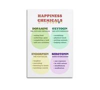 Happiness Chemicals Mental HealthPoster sur toile pour chambre, salon, étude, esthétique et décoration, style sans cadre, 30 x 45 cm