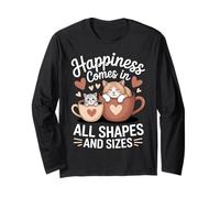 Happiness Comes in All Shapes and Sizes Funny Meme Cat Manche Longue