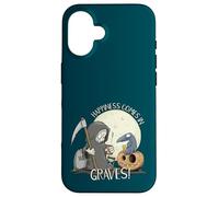 Happiness Comes in Graves Jeu de Mots d'halloween Coque pour iPhone 16