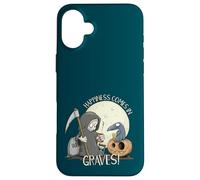 Happiness Comes in Graves Jeu de Mots d'halloween Coque pour iPhone 16 Plus