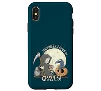 Happiness Comes in Graves Jeu de Mots d'halloween Coque pour iPhone X/XS