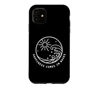 Happiness Comes in Waves Summer Vacation Citation Coque pour iPhone 11