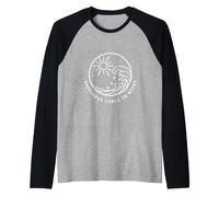 Happiness Comes in Waves Summer Vacation Citation Manche Raglan
