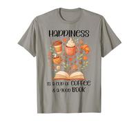 Happiness Cup of Coffee and a Good Book Lovers Fall Reading T-Shirt