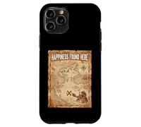 Happiness Found Here Vintage Pirate Map Crab Coque pour iPhone 11 Pro