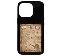Happiness Found Here Vintage Pirate Map Crab Coque pour iPhone 13 Pro