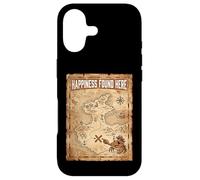 Happiness Found Here Vintage Pirate Map Crab Coque pour iPhone 17