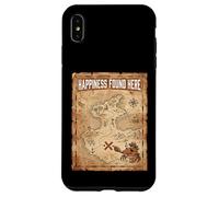 Happiness Found Here Vintage Pirate Map Crab Coque pour iPhone XS Max