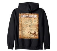 Happiness Found Here Vintage Pirate Map Crab Sweat à Capuche