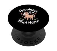Happiness is A Mini Horse Pony Lover Cheval Miniature Fille PopSockets PopGrip Adhésif