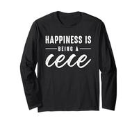 Happiness Is Being A Cece For Cute Grandma Mothers Day Manche Longue