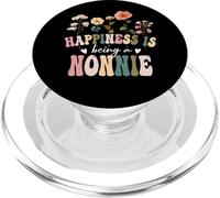 Happiness is Being a Nonnie Floral Nonnie Mother's Day PopSockets PopGrip pour MagSafe