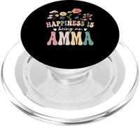 Happiness is Being an Amma Floral Design Amma Mother's Day PopSockets PopGrip pour MagSafe