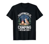 Happiness Is Camping With My Dog Campfire Camper Camper Camper T-Shirt
