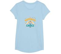 Happiness is Choice : Citation Motivationnelle réconfortante T-Shirt, Fille, Bleu Céleste, L