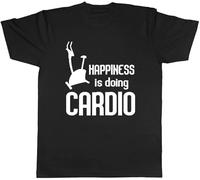 Happiness is Doing Cardio Mens Ladies Womens Mens Women T Shirt 100% Cotton Manches Courtes(Small)