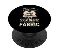 Happiness is Handmade with Sewing Machine and Endless Fabric PopSockets PopGrip Adhésif