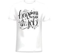 Happiness is Inside an Job Mens T Shirt Funny Loving Slogans Novelty Cotton Gift Manches Courtes(Small)
