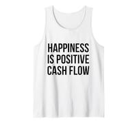 Happiness is Positive Cash Flow Motif Texte Noir en Gras Débardeur