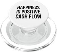 Happiness is Positive Cash Flow Motif Texte Noir en Gras PopSockets PopGrip pour MagSafe