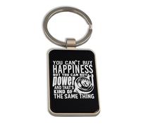 Happiness Is Power JDM Car Auto Funny Porte-clés en verre noir personnalisé