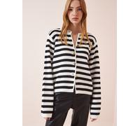 Happiness İstanbul Cardigan écru / noir, Taille XS-XL