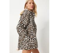 Happiness İstanbul Manteau mi-saison marron / noir / blanc, Taille L-XL