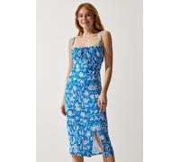 Happiness İstanbul Robe d’été bleu néon / blanc, Taille 36