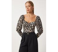 Happiness İstanbul T-shirt crème / marron / noir, Taille L