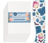 Happinit Lot de 100 feuilles de papier buvard A4 pour presse à fleurs, grand papier buvard pour presse à fleurs, papier d'herbier, papier de presse à fleurs, travail avec kit de pressage de fleurs