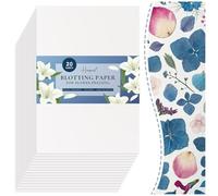 Happinit Lot de 20 feuilles de papier buvard A4 pour presse à fleurs, grand papier buvard pour presse à fleurs, papier d'herbier, papier de presse à fleurs, travail avec kit de pressage de fleurs pour