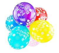 Happium 10 pcs. Ballons de anniversaire en latex multicolores, 12 pouces (modèle 8), ballons d'anniversaire pour filles et garçons, décorations d'anniversaire, fête d'anniversaire
