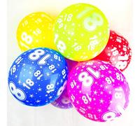 Happium 12" Ballons Assortis en Latex 18 Ans, Ballons d'Anniversaire Numéro 18, Paquet de 10 Ballons Colorés Multicolores