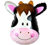 Happium 61 cm Jungle Safari, animaux de la ferme, ballons en aluminium, ballons animaux, anniversaire d'enfants, parfait pour la décoration de fête d'anniversaire d'enfants (vache)