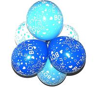 Happium Ballons de douche de Bébé Bleus Assortis en Latex "C'est un Garçon", Paquet de 10, Célébrations de douche de bébé et de révélation du sexe