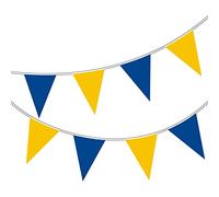 Happium Banderole Guirlande de fanions de couleur unie de 20 m de long / 65 pieds (bleu, jaune),parfait pour les anniversaires, les mariages, les soirées à thème, les vacances et autres événements