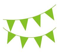 Happium Guirlande de fanions de 10 m de couleur unie pour décoration de fête (vert)