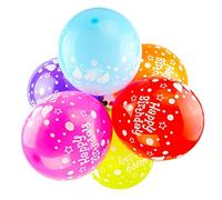 Happium - Lot de 10 ballons de anniversaire en latex multicolores de 30,5 cm (motif 6), ballons d'anniversaire pour filles et garçons, décorations d'anniversaire, fête d'anniversaire